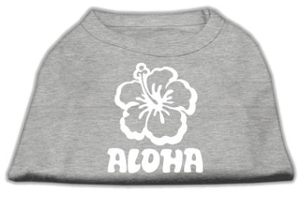 Aloha Flower Screen Print Shirt (Option: Grey XXXL)