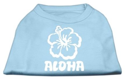 Aloha Flower Screen Print Shirt (Option: Baby Blue XXL)