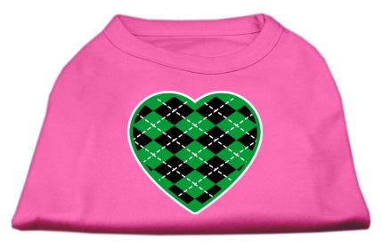 Argyle Heart Green Screen Print Shirt (Option: Bright Pink XXXL)