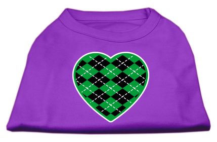 Argyle Heart Green Screen Print Shirt (Option: Purple XXL)