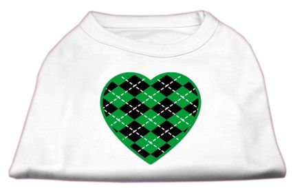 Argyle Heart Green Screen Print Shirt (Option: White XS)