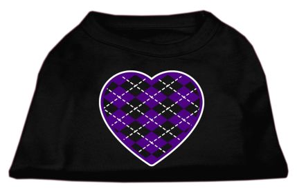 Argyle Heart Purple Screen Print Shirt (Option: Black XXL)