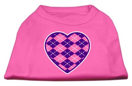 Argyle Heart Purple Screen Print Shirt (Option: Bright Pink XS)