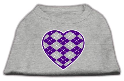 Argyle Heart Purple Screen Print Shirt (Option: Grey XXL)