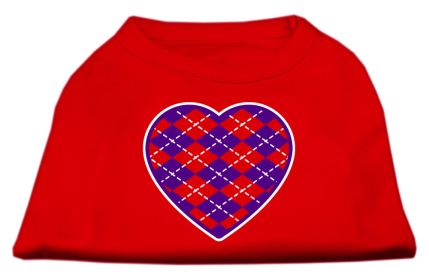 Argyle Heart Purple Screen Print Shirt (Option: Red XXXL)