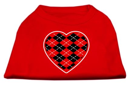 Argyle Heart Red Screen Print Shirt (Option: Red XS)