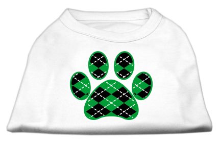 Argyle Paw Green Screen Print Shirt (Option: White XS)