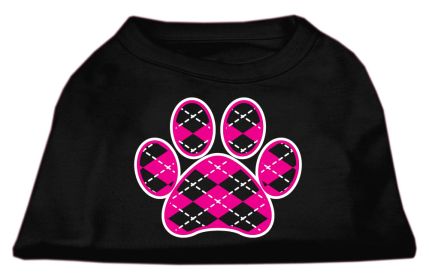 Argyle Paw Pink Screen Print Shirt (Option: Black XXL)