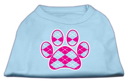 Argyle Paw Pink Screen Print Shirt (Option: Baby Blue XS)