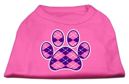 Argyle Paw Purple Screen Print Shirt (Option: Bright Pink XS)