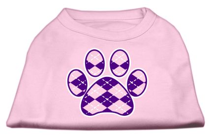 Argyle Paw Purple Screen Print Shirt (Option: Light Pink XXXL)