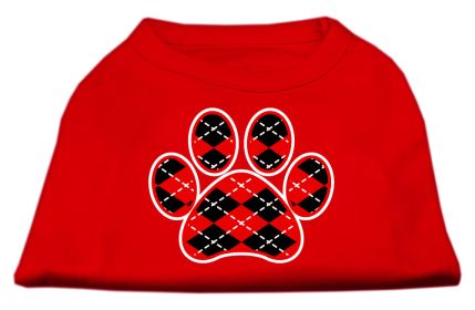 Argyle Paw (Option: Red Screen Print ShirtRed XXL)