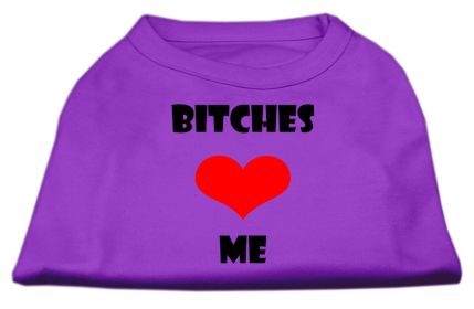 Bitches Love Me Screen Print Shirts (Option: Purple XXXL)