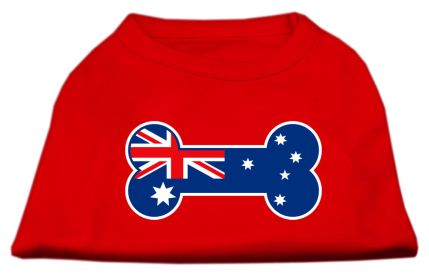 Bone Shaped Australian Flag Screen Print Shirts (Option: Red XXL)