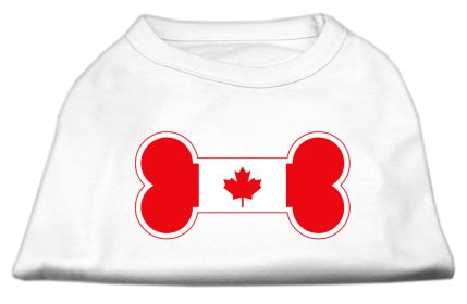 Bone Shaped Canadian Flag Screen Print Shirts (Option: White XXL)