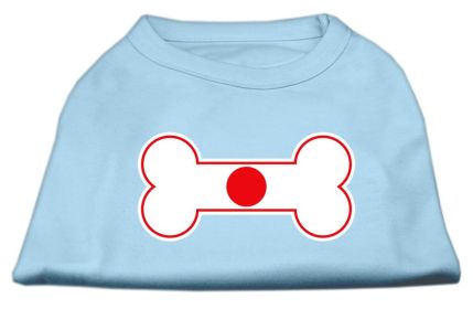 Bone Shaped Japan Flag Screen Print Shirts (Option: Baby Blue XS)