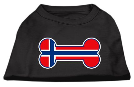 Bone Shaped Norway Flag Screen Print Shirts (Option: Black XS)