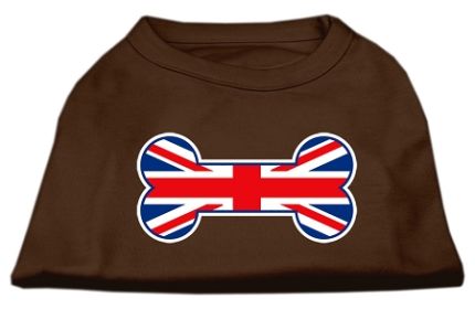 Bone Shaped United Kingdom (Union Jack) Flag Screen Print Shirts (Option: Brown XXXL)