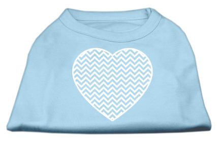 Chevron Heart Screen Print Dog Shirt (Option: Baby Blue XS)