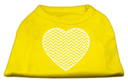 Chevron Heart Screen Print Dog Shirt (Option: Yellow XXL)