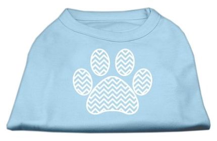 Chevron Paw Screen Print Shirt (Option: Baby Blue XS)