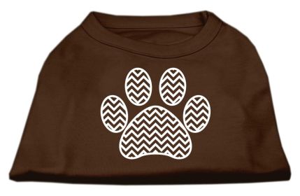 Chevron Paw Screen Print Shirt (Option: Brown XXXL)