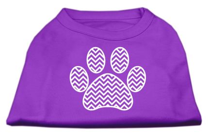 Chevron Paw Screen Print Shirt (Option: Purple XXL)