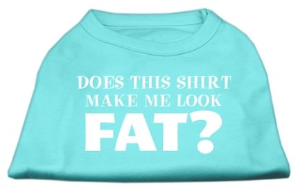 Does This Shirt (Option: Make Me Look Fat? Screen Printed Shirt Aqua XXL)