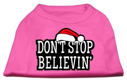 Don't Stop Believin' Screenprint Shirts (Option: Bright Pink XS)