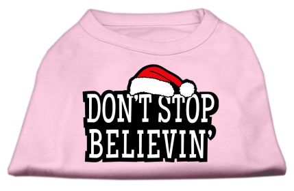 Don't Stop Believin' Screenprint Shirts (Option: Light Pink XXXL)