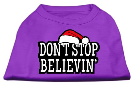 Don't Stop Believin' Screenprint Shirts (Option: Purple XXXL)