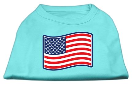 Paws and Stripes Screen Print Shirts (Option: Aqua XXL)