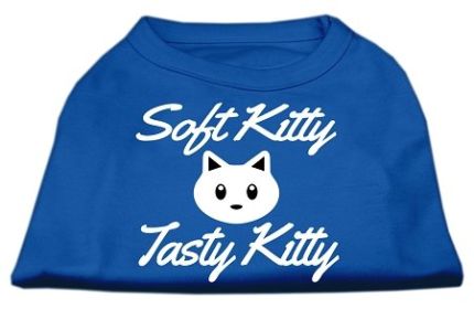 Softy Kitty, Tasty Kitty Screen Print Dog Shirt (Option: Blue XXXL)