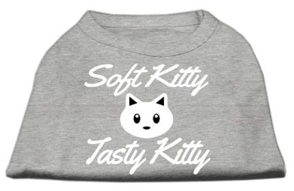 Softy Kitty, Tasty Kitty Screen Print Dog Shirt (Option: Grey XS)