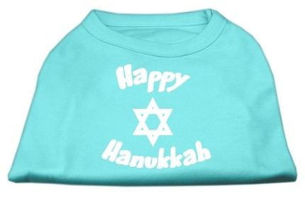 Happy Hanukkah Screen Print Shirt (Option: Aqua XXL)