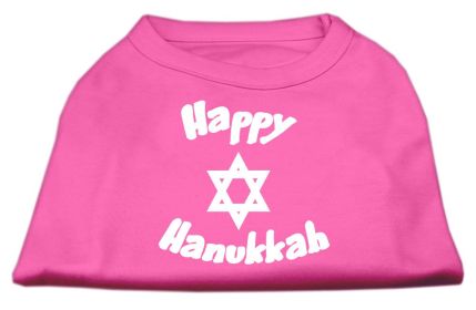 Happy Hanukkah Screen Print Shirt (Option: Bright Pink XXL)