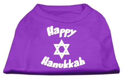 Happy Hanukkah Screen Print Shirt (Option: Purple XS)