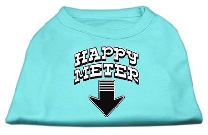 Happy Meter Screen Printed Dog Shirt (Option: Aqua XXXL)