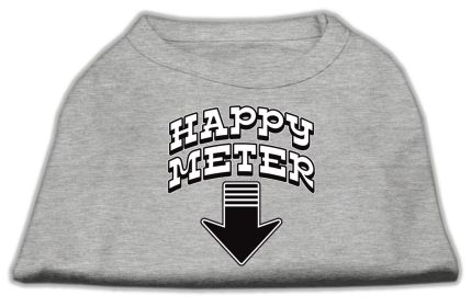 Happy Meter Screen Printed Dog Shirt (Option: Grey XS)