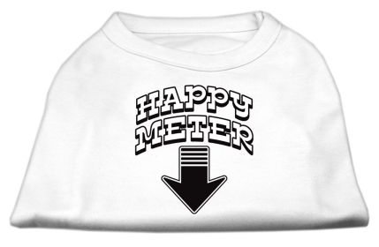 Happy Meter Screen Printed Dog Shirt (Option: White XXXL)