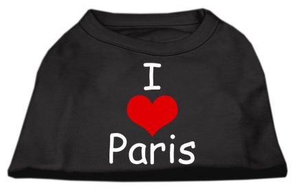 I Love Paris Screen Print Shirts (Option: Black XS)