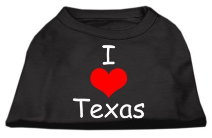 I Love Texas Screen Print Shirts (Option: Black XXL)