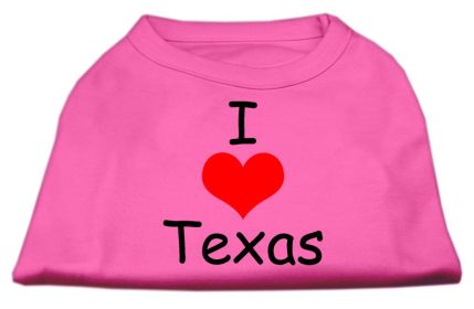 I Love Texas Screen Print Shirts (Option: Bright Pink XXXL)