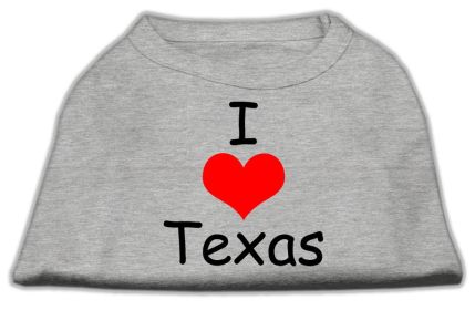 I Love Texas Screen Print Shirts (Option: Grey XXXL)