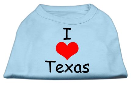 I Love Texas Screen Print Shirts (Option: Baby Blue XXL)