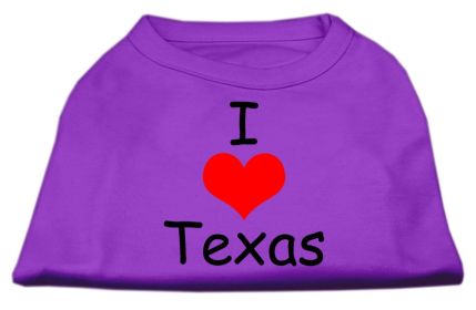 I Love Texas Screen Print Shirts (Option: Purple XXL)