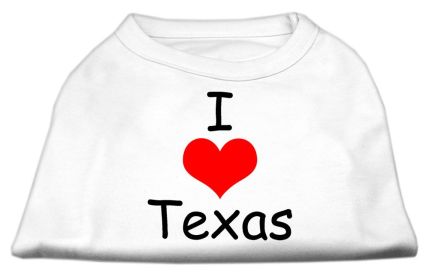 I Love Texas Screen Print Shirts (Option: White XXL)