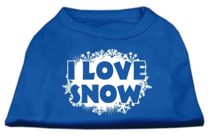 I Love Snow Screenprint Shirts (Option: Blue XXXL)