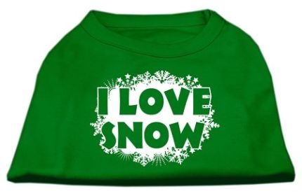 I Love Snow Screenprint Shirts (Option: Emerald Green XS)