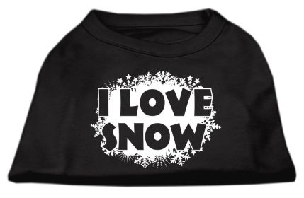 I Love Snow Screenprint Shirts (Option: Black XS)